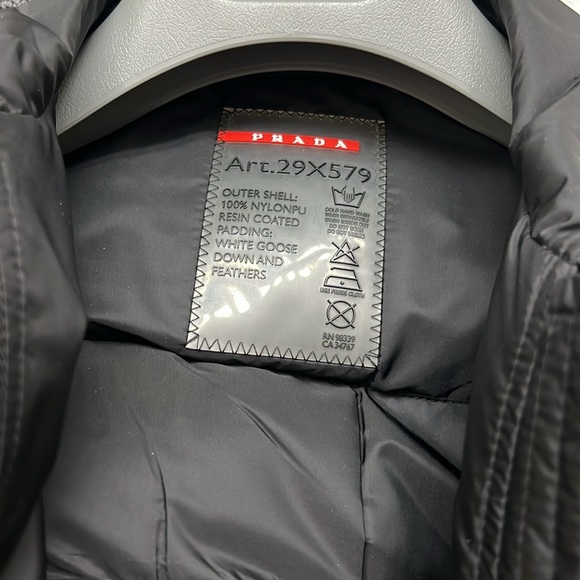 Prada Milano black nylon belted white goose down zippered suede belt tech wear - Picture 5 of 14